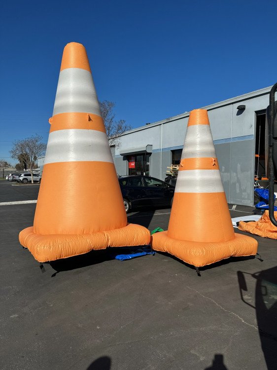 Oversize Inflatable Construction Cones 16' & 10'