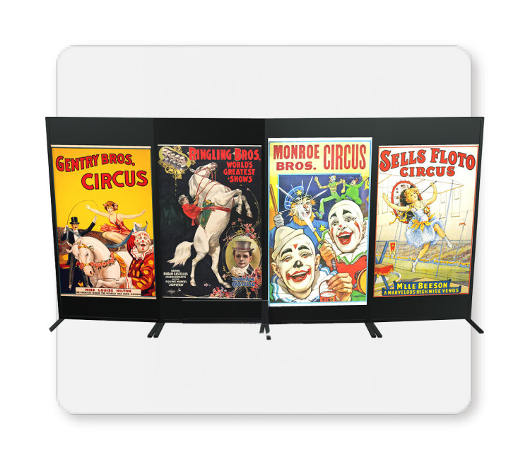 Vintage Poster Stands Grouping C - 4-double sided 4'x8'