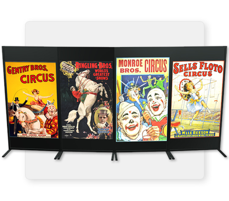 Vintage Poster Stands Grouping C - 4-double sided 4'x8'