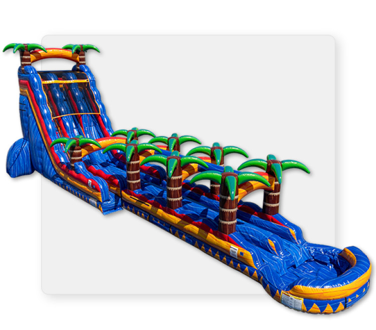 24' Tropical Inferno + Slip and Slide 55'L x 18'W x 24' H 24' Tropical Inferno + Slip and Slide 55'L x 18'W x 24' H