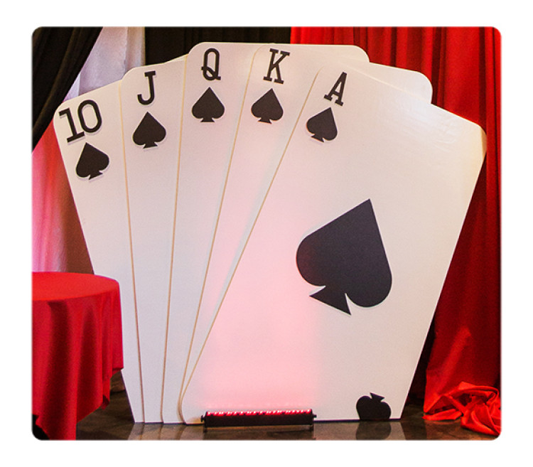 Hand of Five Oversized Playing Cards