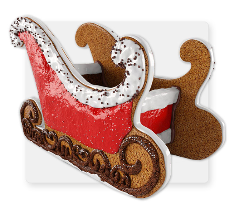 Gingerbread Sleigh Christmas 4' by 8' Gingerbread Sleigh Christmas 4' by 8'