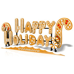 Gingerbread Happy Holidays 17' by 8'