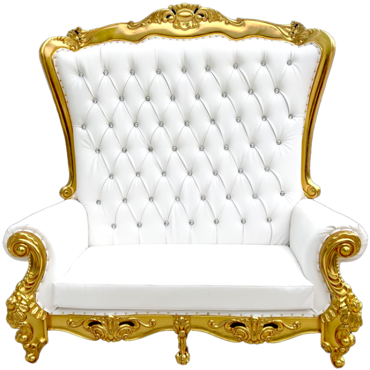 White and Gold Santa Chair White and Gold Santa Chair