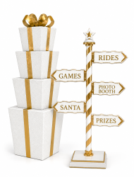 White & Gold Gift Package Tower